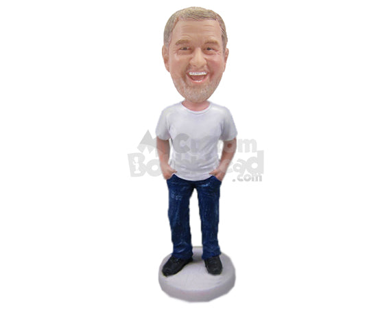 Custom Bobblehead Happy Lad Full With Enthusiasm Rocking With Hands In His Pocket - Leisure & Casual Casual Males Personalized Bobblehead & Cake Topper Custom Bobblehead Happy Lad Full With Enthusiasm Rocking With Hands In His Pocket - Leisure & Casual Casual Males Personalized Bobblehead & Cake Topper